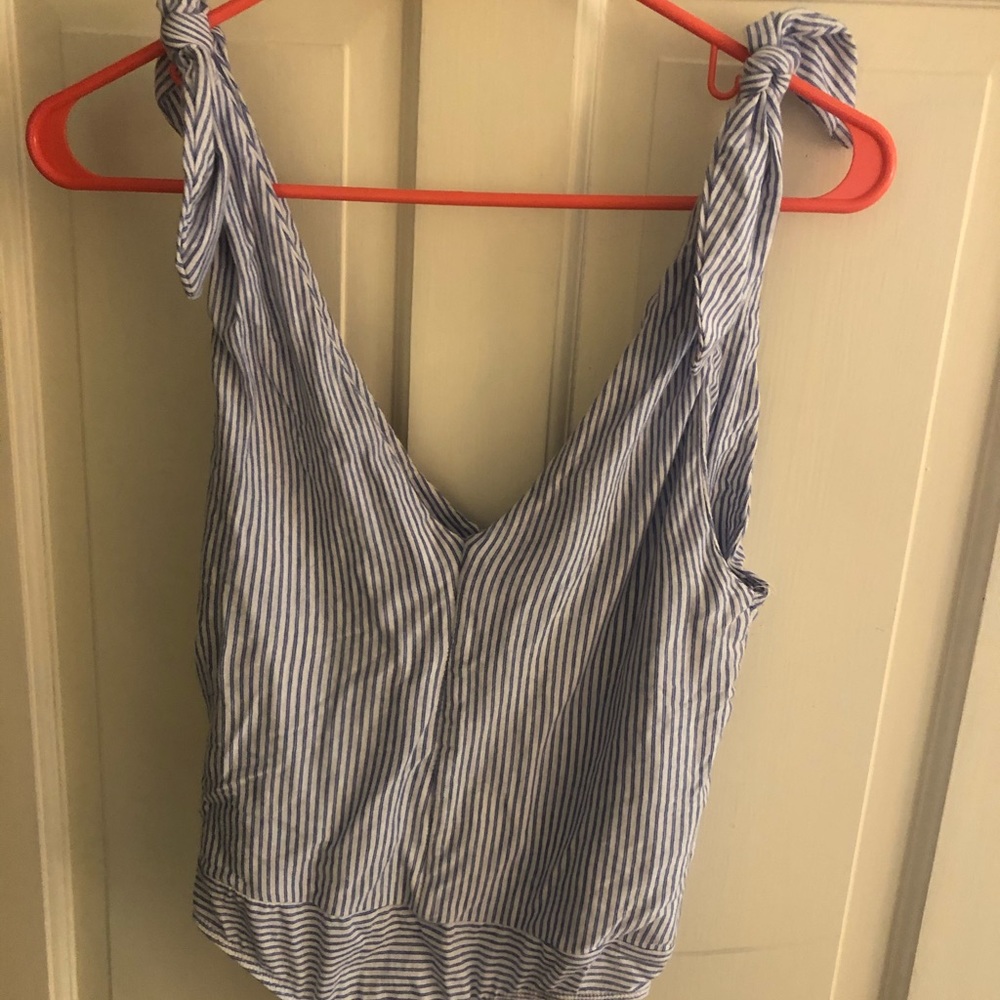 Zara Blue and white striped bodysuit